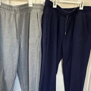 Puma Men's Dual Pack Gray and Navy Joggers